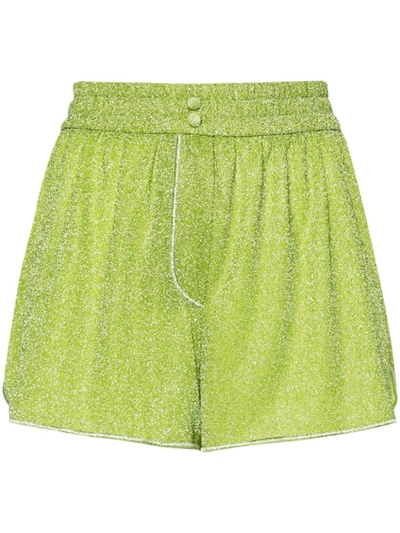 Shop Oseree Oséree Lumière Shorts In Lurex In Green