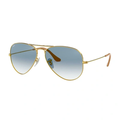 Shop Ray Ban Ray-ban  Aviator 3025 Sunglasses In Gold