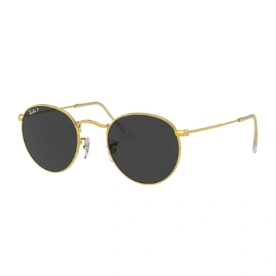Shop Ray Ban Ray-ban  Round Metal Rb3447 Polarizzato Sunglasses In Gold