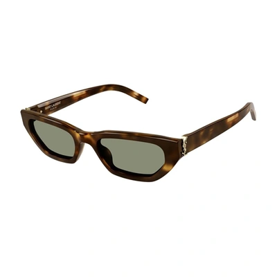 Shop Saint Laurent Sl M126 Linea Monogram Sunglasses