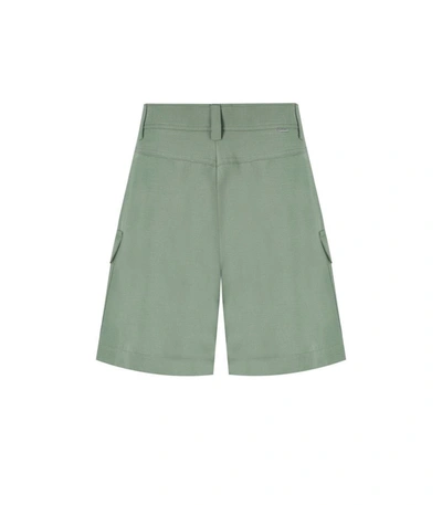 Shop Woolrich Sage Green Bermuda Shorts