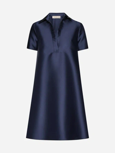 Shop Blanca Vita Ascalepias Satin Mini Dress In Blue