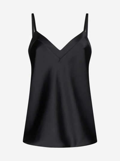 Shop Blanca Vita Trachy Satin Camisole In Black