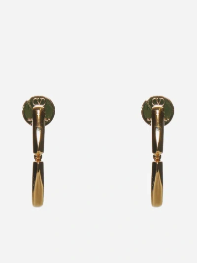 Shop Valentino Vlogo Moon Earrings In Gold