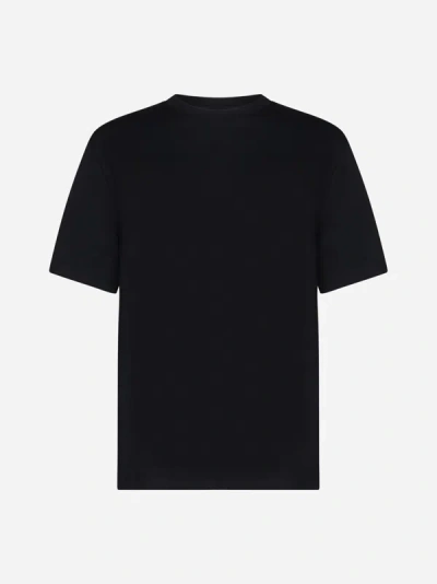 Shop Jil Sander Back Logo Cotton T-shirt In Nero