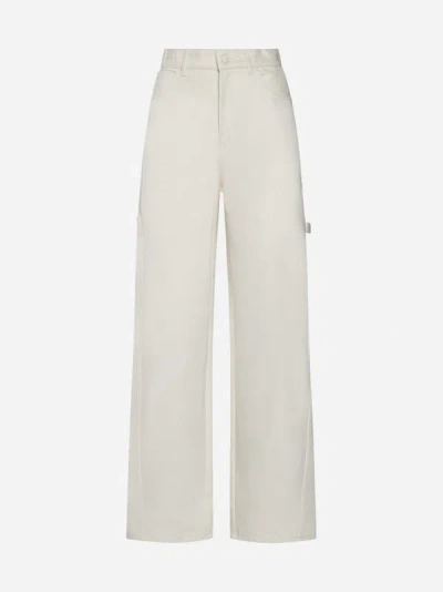 Shop Max Mara Segnale Wide-leg Jeans In Ivory