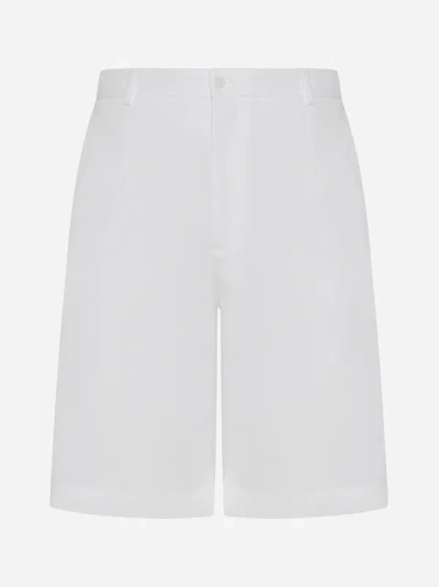 Shop Dolce & Gabbana Stretch Cotton Shorts In White
