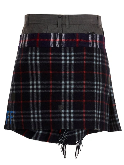 Shop 1/off 'check Scarf Reworked' Skirt In Multicolor