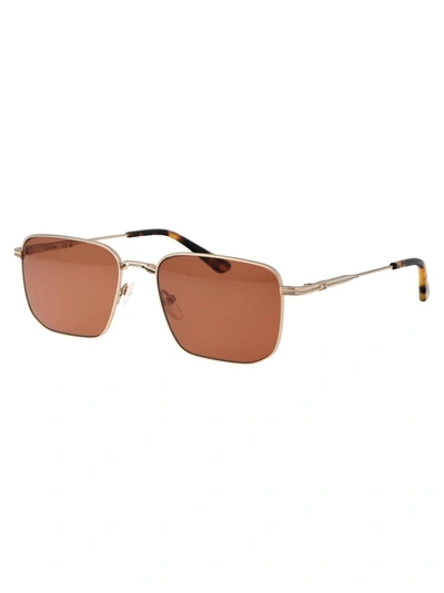 Shop Calvin Klein Sunglasses In 717 Gold