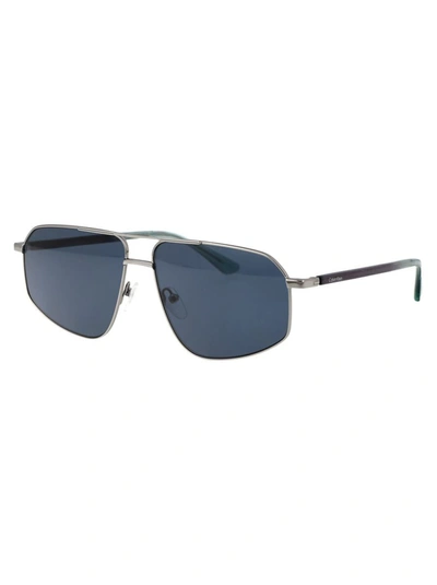 Shop Calvin Klein Sunglasses In 014 Light Gunmetal