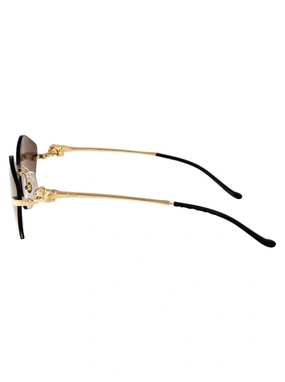 Shop Cartier Sunglasses In 001 Gold Gold Grey