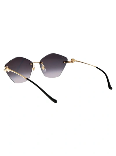 Shop Cartier Sunglasses In 001 Gold Gold Grey