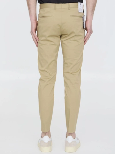 Pt Torino Beige Stretch-design Tapered Trousers In Beige