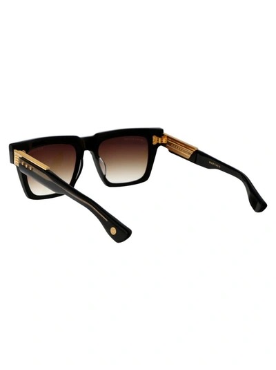 Shop Dita Sunglasses In 01 Black - Yellow Gold W/ Dark Brown To Clear Gradient