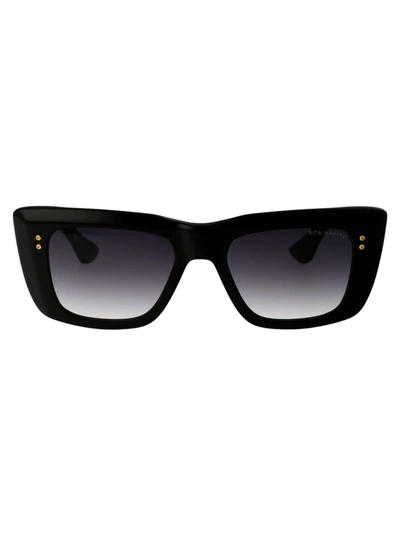 Shop Dita Sunglasses In 01 Black - Yellow Gold W/ Grey To Clear Gradient