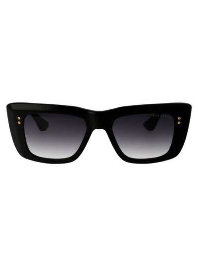 Dita Mahine Sunglasses In 01 Black - Yellow Gold W/ Grey To Clear Gradient