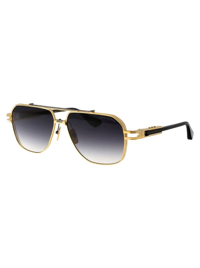 Shop Dita Sunglasses In 01 Yellow Gold - Antique Silver W/ Grey To Clear Gradient