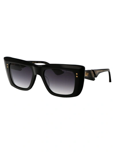 Dita Mahine Sunglasses In 01 Black - Yellow Gold W/ Grey To Clear Gradient