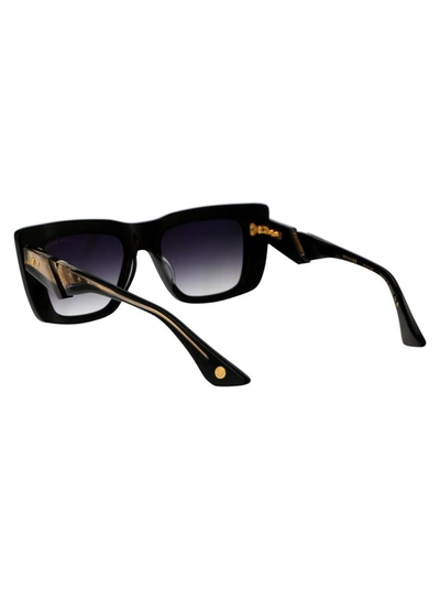 Dita Mahine Sunglasses In 01 Black - Yellow Gold W/ Grey To Clear Gradient