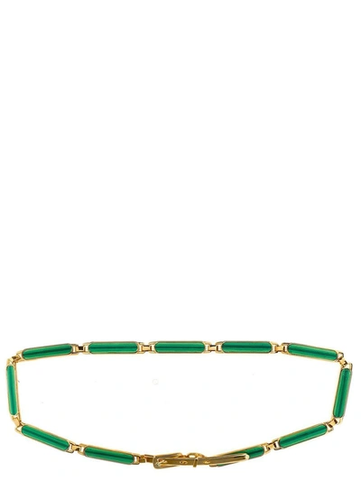 Shop Etro Enameled Metal Belt In Green