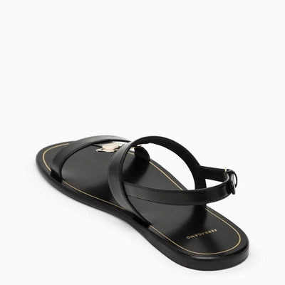 Shop Ferragamo Black Capri Sandals In Multicolor
