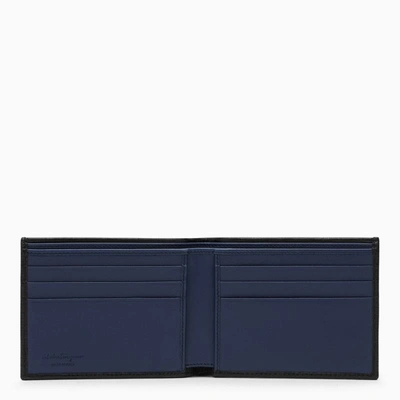 Shop Ferragamo Gancini Two-tone Black/blue Billfold Wallet