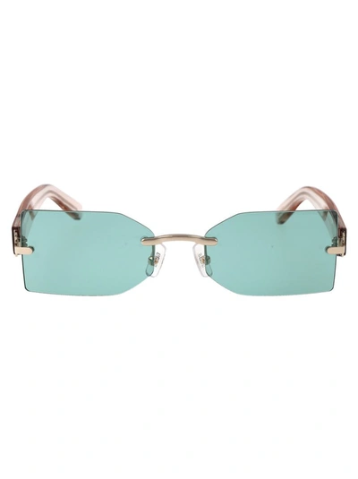 Shop Gcds Sunglasses In 32n Oro/verde