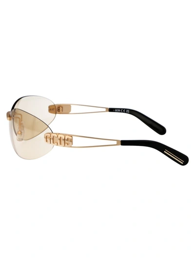 Shop Gcds Sunglasses In 31e Oro Carico Opaco/marrone