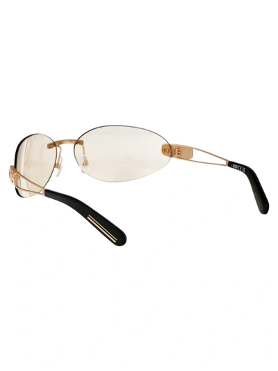 Shop Gcds Sunglasses In 31e Oro Carico Opaco/marrone