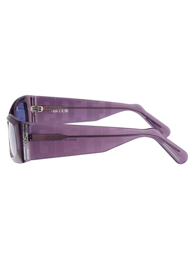 Shop Gcds Sunglasses In 83v Viola/altro/blu