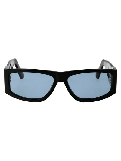 Shop Gcds Sunglasses In 01v Nero Lucido/blu