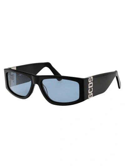 Shop Gcds Sunglasses In 01v Nero Lucido/blu