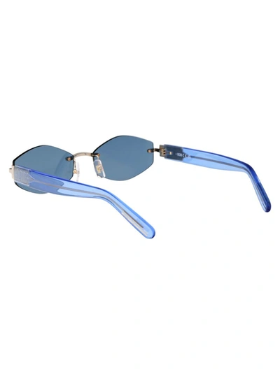 Shop Gcds Sunglasses In 32v Oro/blu