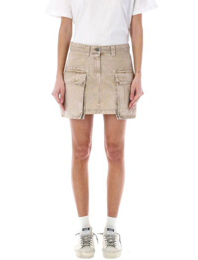 Shop Golden Goose Cargo Mini Skirt In Beige