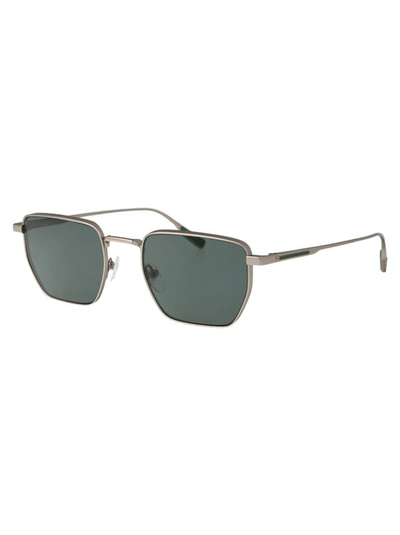 Shop Lacoste Sunglasses In 038 Matte Light Gunmetal