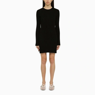 Shop Loulou Studio Ribbed Blend Mini Dress In Black