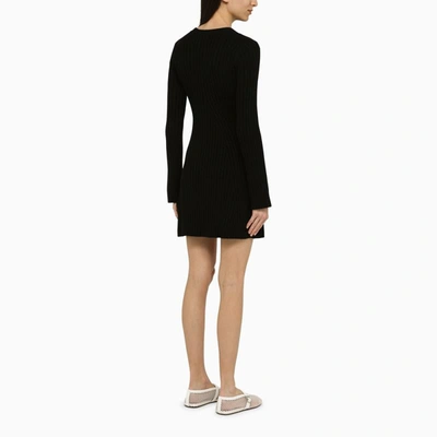 Shop Loulou Studio Ribbed Blend Mini Dress In Black