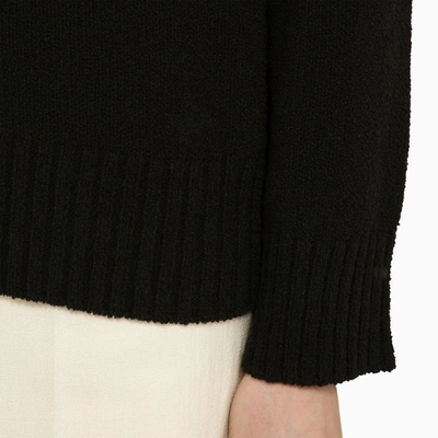 Shop Loulou Studio Cotton-blend Crew-neck Sweater In Black
