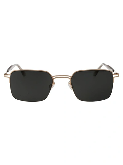 Shop Mykita Sunglasses In 291 Champagne Gold Dark Grey Solid