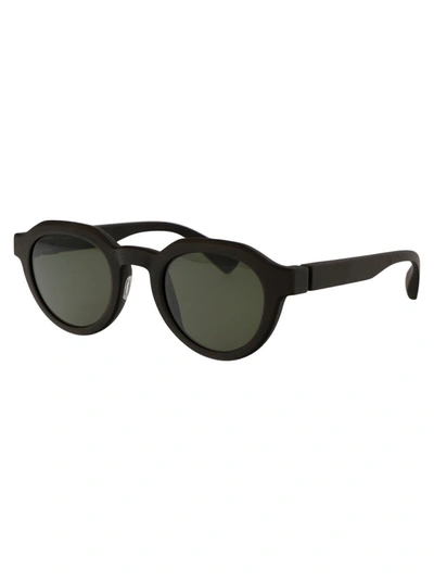 Shop Mykita Sunglasses In 355 Md22-ebony Brown Green Solid
