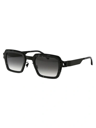 Shop Mykita Sunglasses In 876 A50 Black/black Havana Raw Black Gradient