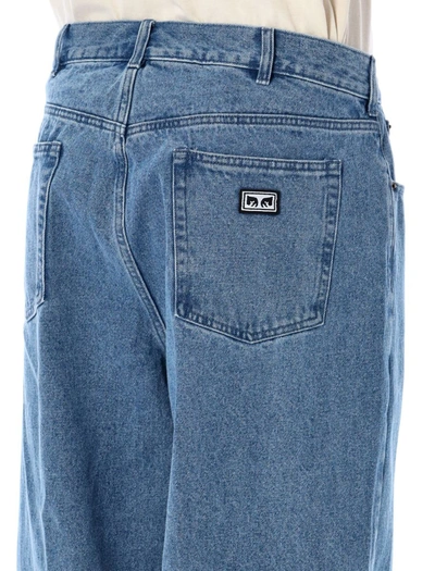 Shop Obey Bigwig Baggy Jeans In Light Indigo