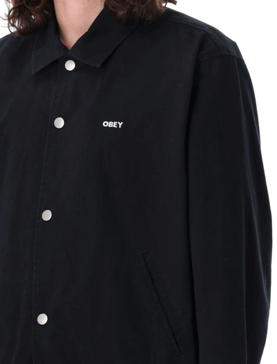 Shop Obey Icon Face Varsity Jacket In Black