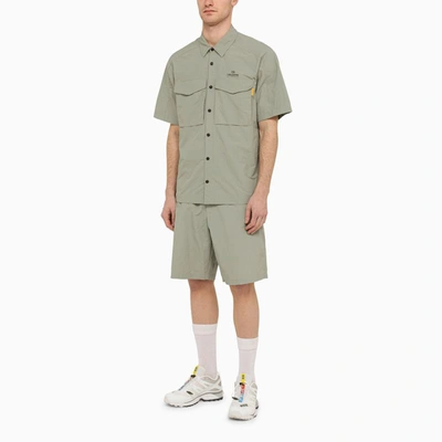 Parajumpers Shadow Grey Pete Shirt In Nylon And Cotton In Green