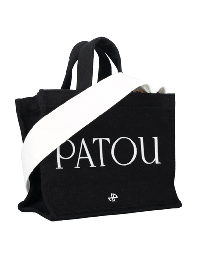 Shop Patou Small Canvas Tote Bag In Black