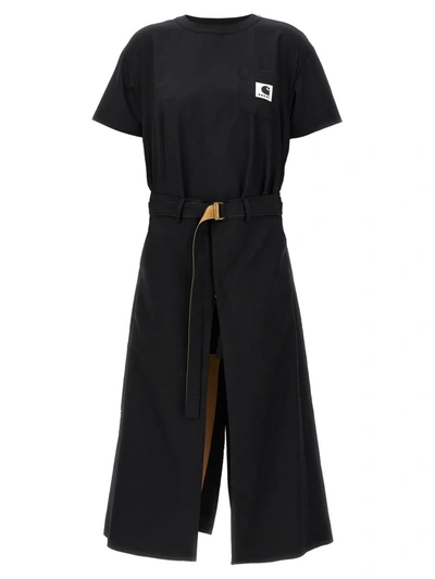 Shop Sacai X Carhartt Wip Dress In Black
