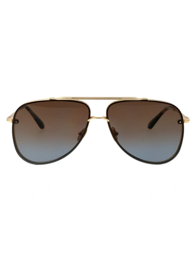 Shop Tom Ford Sunglasses In 30f Oro Carico Lucido / Marrone Grad