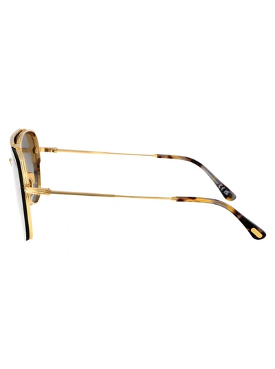 Shop Tom Ford Sunglasses In 30f Oro Carico Lucido / Marrone Grad