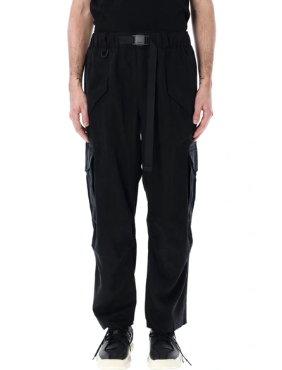 Shop Y-3 Adidas Belted Cargo Pants In Black
