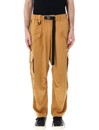 Shop Y-3 Adidas Belted Cargo Pants In Tobacco